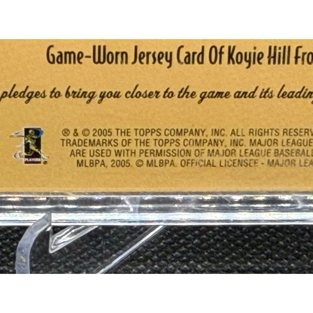 2005 Bowman Futures Game Gear Koyie Hill Game Worn Jersey Relic Card FGG-KH